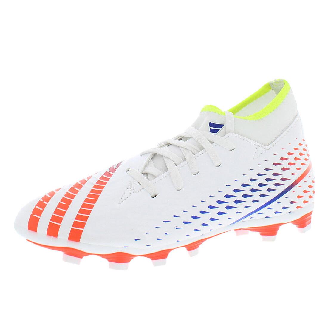 Adidas Predator Edge.4 S Fxg Unisex Shoes Size 7.5 Color: White/yellow/blue - White/Yellow/Blue, Main: White