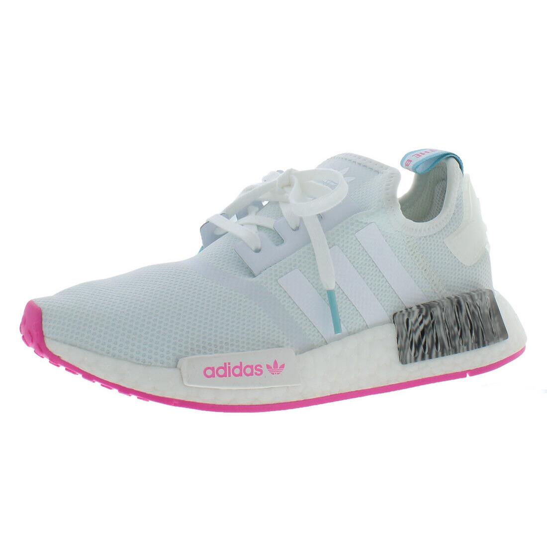 Adidas Nmd R1 GS Girls Shoes Size 6.5 Color: White/pink - White/Pink, Main: White