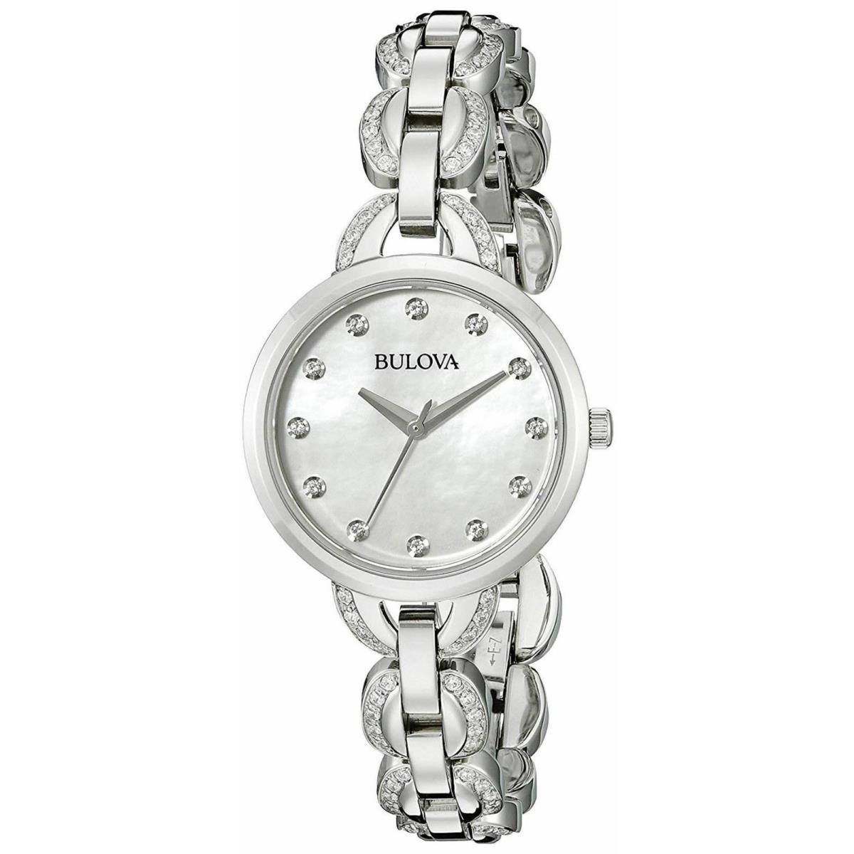 Bulova 96L203 Women`s Mother of Pearl Dial Silver-tone Quartz 28mm Dress Watch