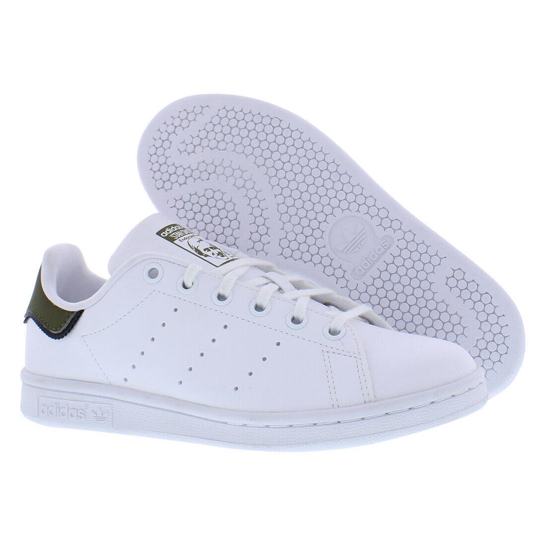 Adidas Stan Smith GS Girls Shoes Size 4.5 Color: Footwear - Footwear White/Focoli/Footwear White, Main: White