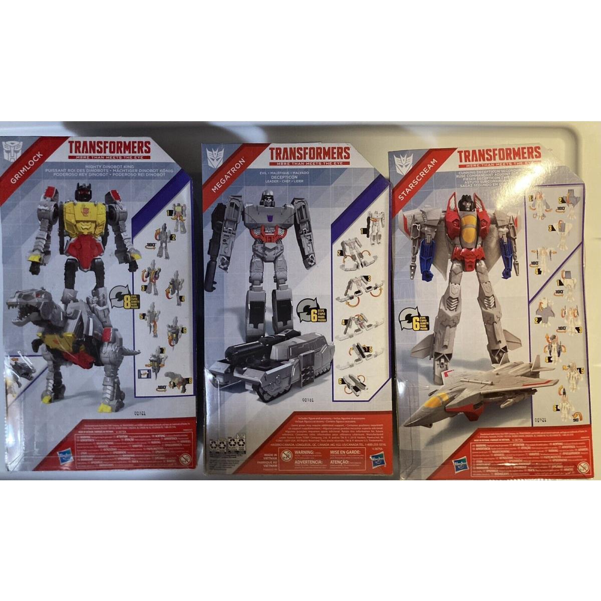 Transformers Toys Titan Changers Megatron Starscream Grimlock 11 3 PC Set