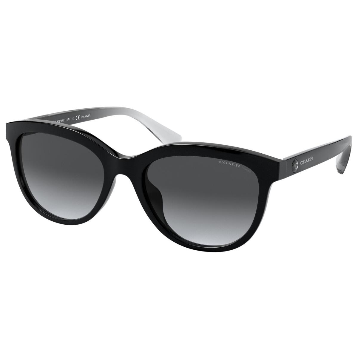 Coach Polarized Women`s Shiny Black Cat Eye Sunglasses - HC8285U 5002T3 56