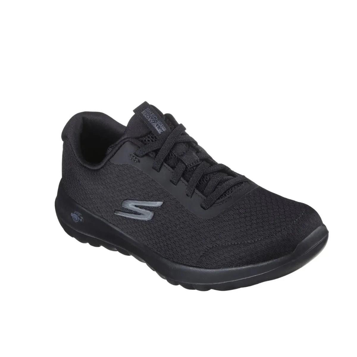 Womens Skechers Gowalk Joy Ecstatic Black Black Mesh Sneaker Shoes - Black