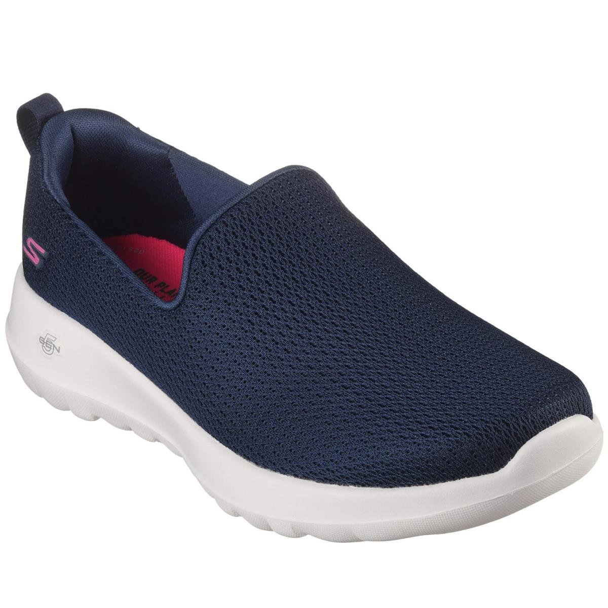 Womens Skechers Gowalk Joy Aurora Slip-on Navy White Mesh Sneaker Shoes - Blue