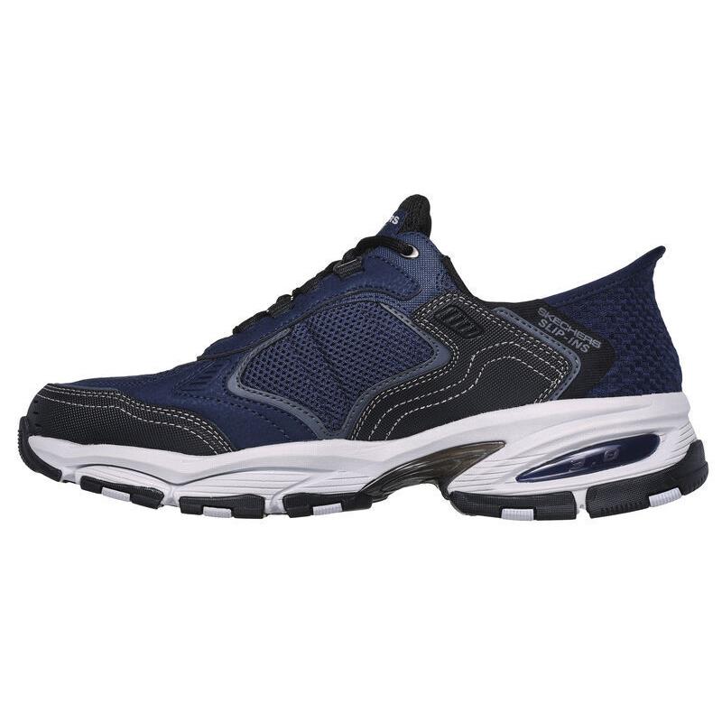 Mens Skechers Slip-ins: Vigor 3.0 Drafting Navy Black Leather Shoes - Blue