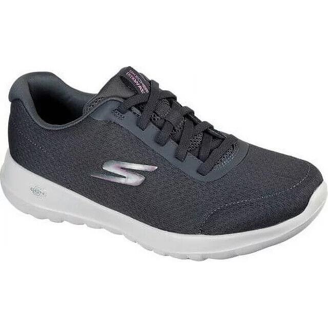 Womens Skechers Gowalk Joy Ecstatic Gray Mesh Sneaker Shoes - Gray