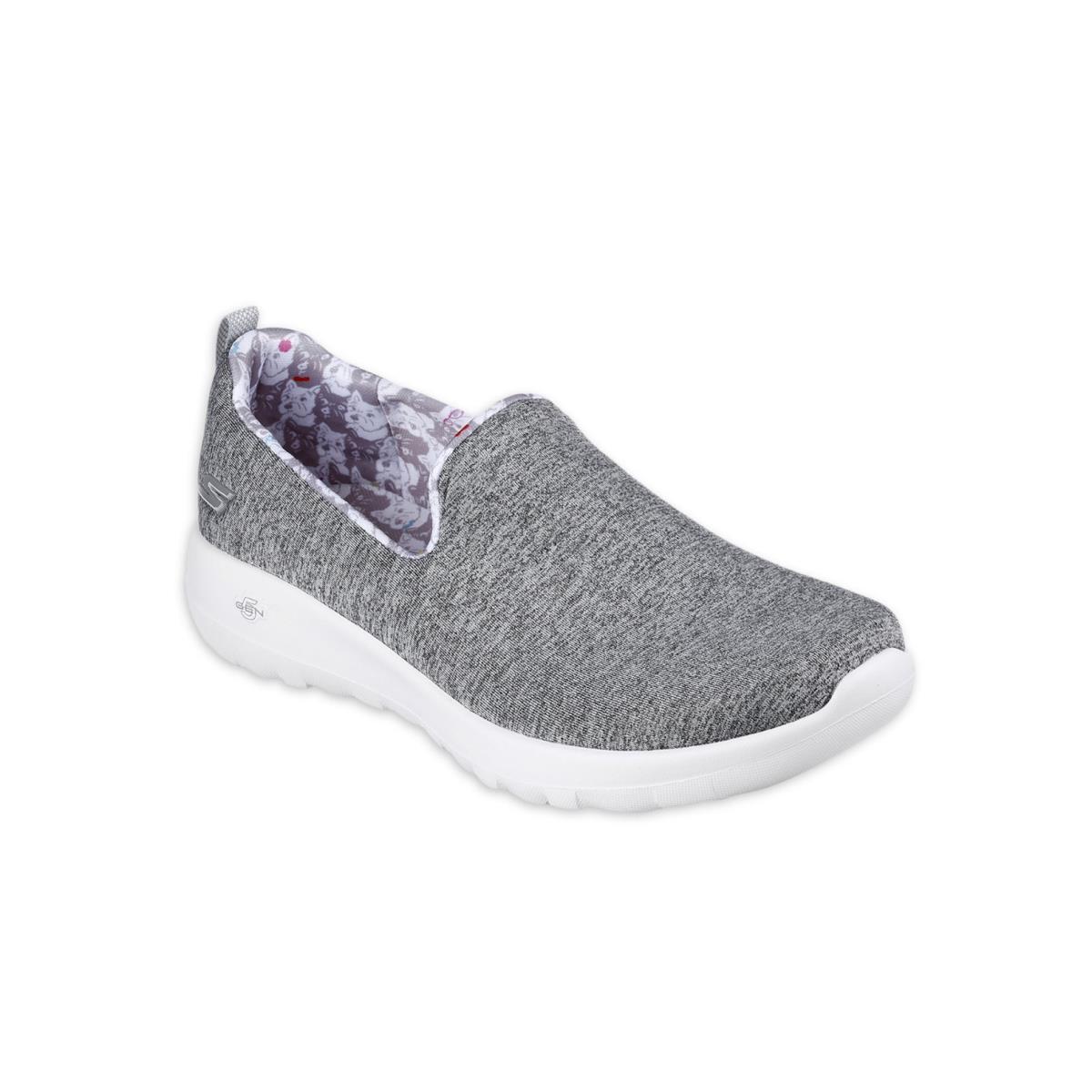 Womens Skechers Gowalk Joy Bella Yorkie Slip-on Grey Heather Mesh Shoes - Gray