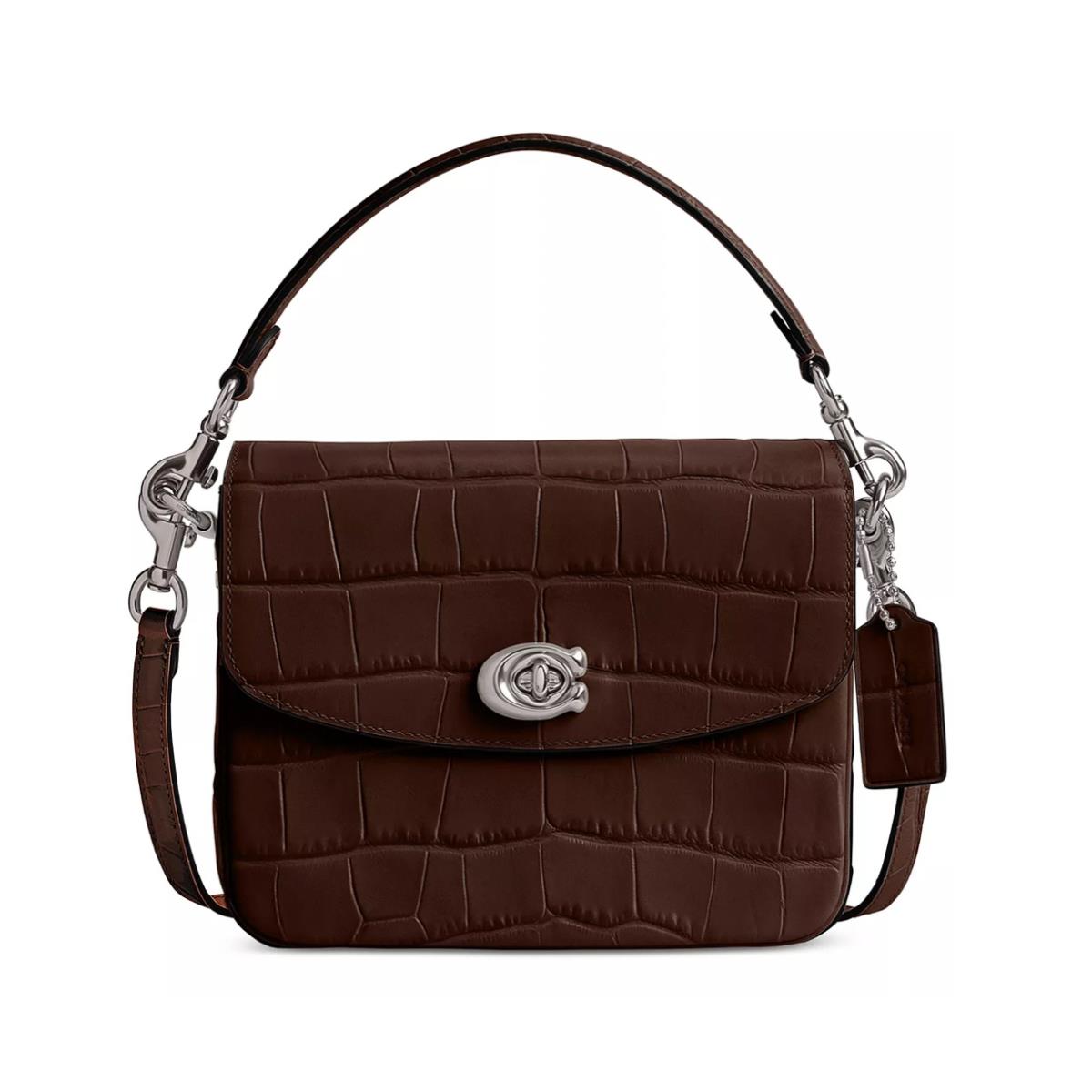 Coach Cassie 19 Croc Embossed Leather Mini Crossbody Lh/maple