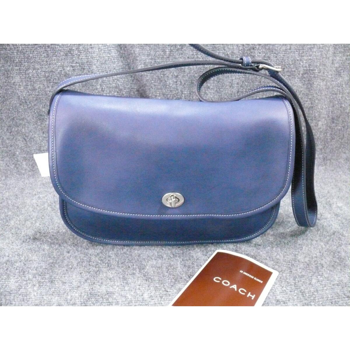 Coach Purse Blue Classic Leather City Bag 9790 Shoulder Handbag Navy Vintage