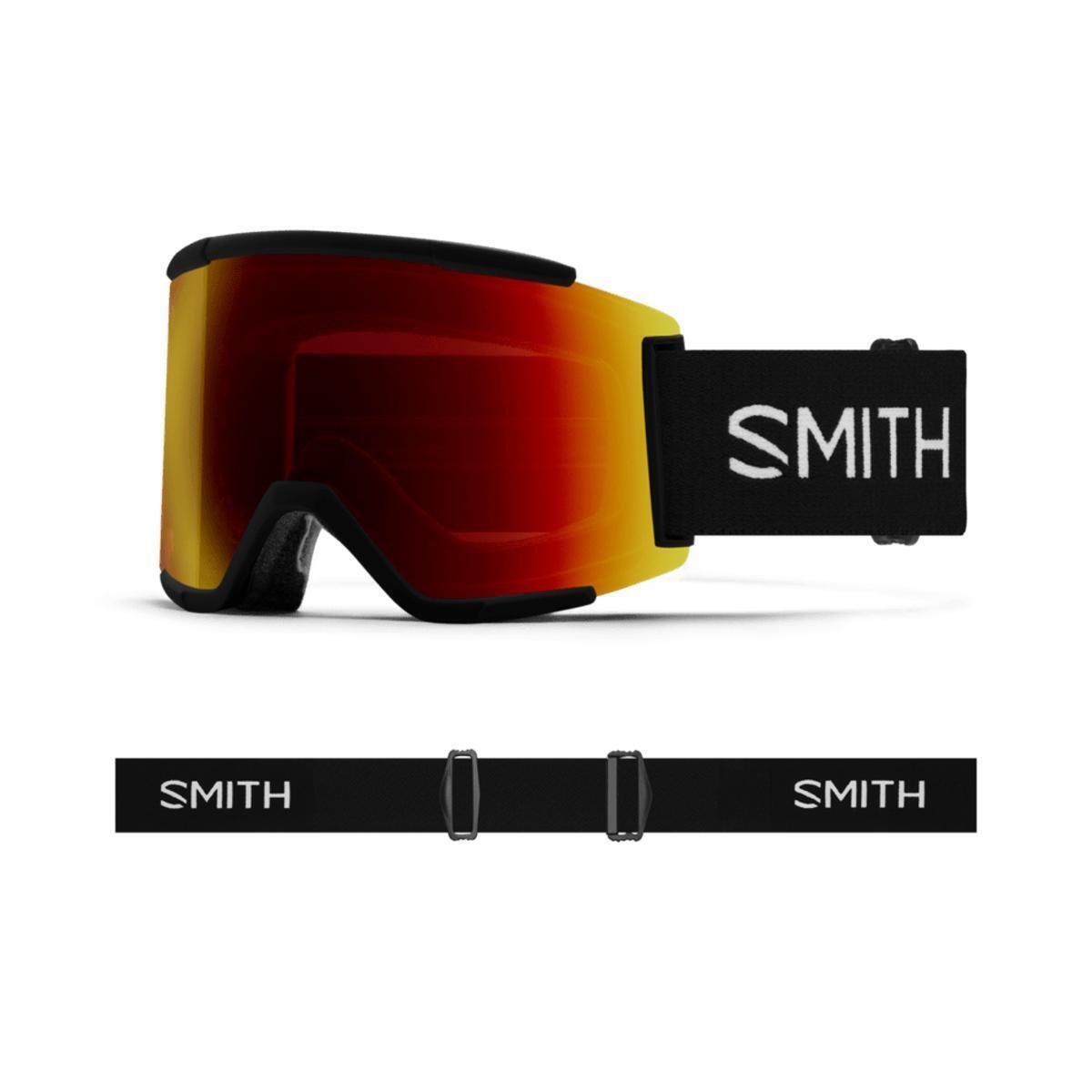 Smith Squad Xl Snow Goggles 2024 Black w/ ChromaPop Sun Red Mirror Lens