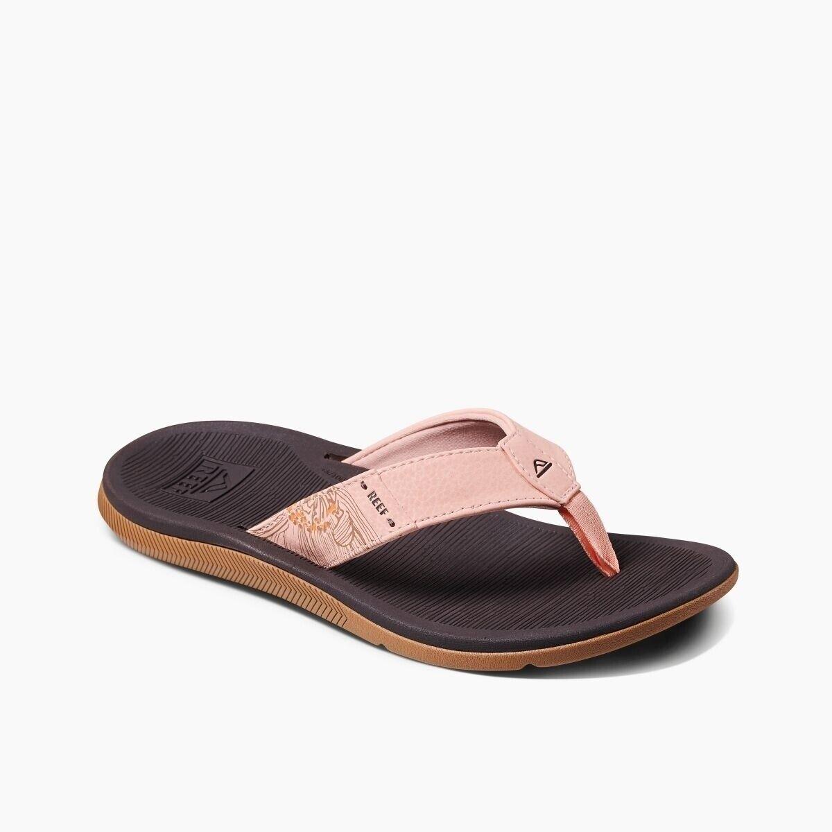 Reef Santa Ana Flip Flop Sandal Peach Parfait Cj3625 Vegan Leather High Arch