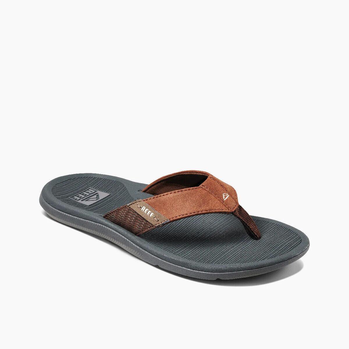 Reef Mens Santa Ana Flip Flop Sandals Grey/tan - Ci5835 Grey/tan