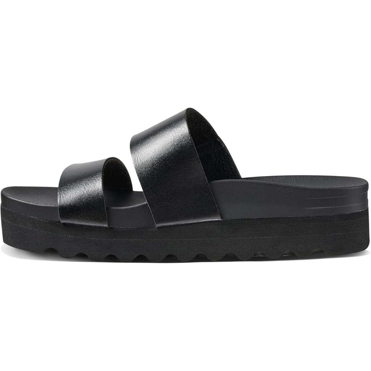 Reef Womens Cushion Vista Hi Sandal Black/Black