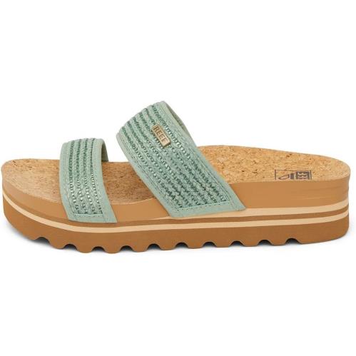 Reef Womens Cushion Vista Hi Sandal Frosty Raffia