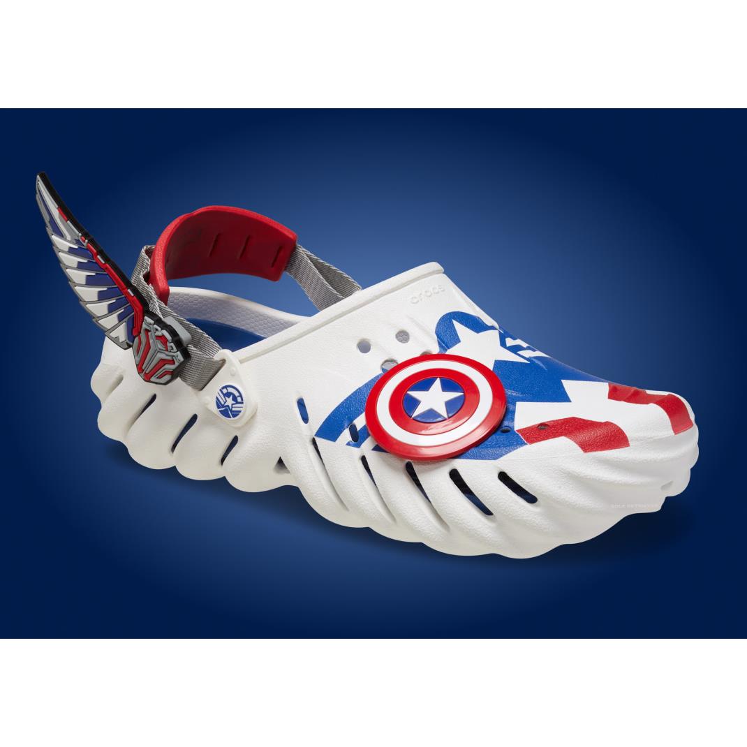 Crocs Captain America Echo Clog Men`s Crocs X Marvel Shoes Sam Wilson