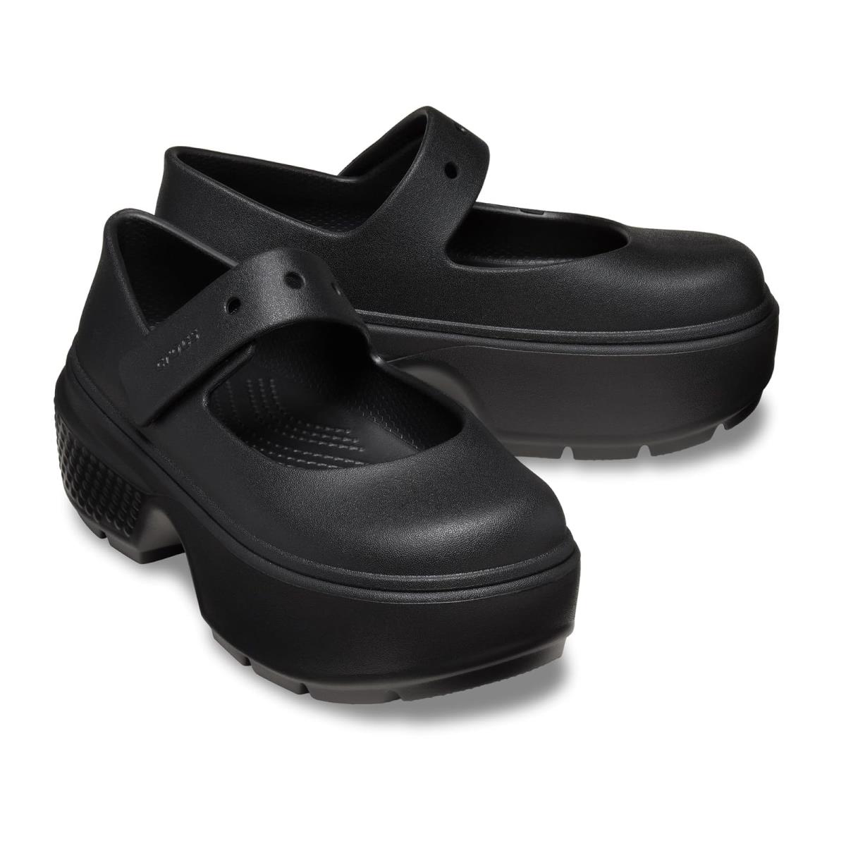 Unisex Heels Crocs Stomp Mary Janes Black/Black