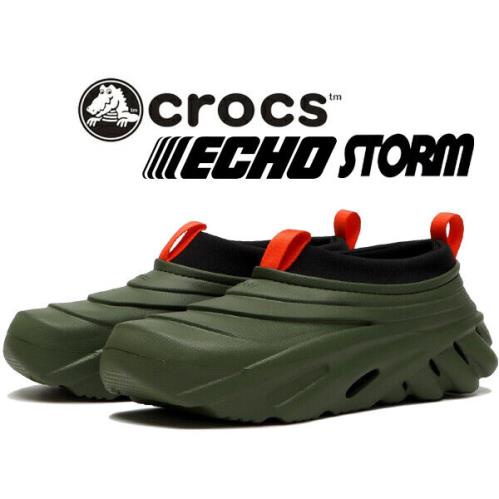 Crocs Echo Storm Army Green Men/women Crocs Shoes Sneakers