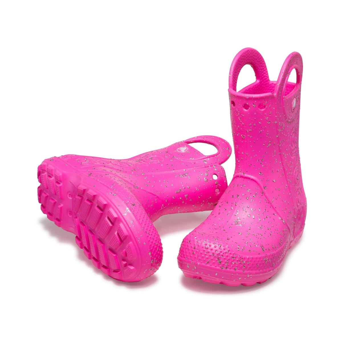 Children Unisex Boots Crocs Kids Handle it Rain Boot Little Kid/toddler Pink Crush Glitter