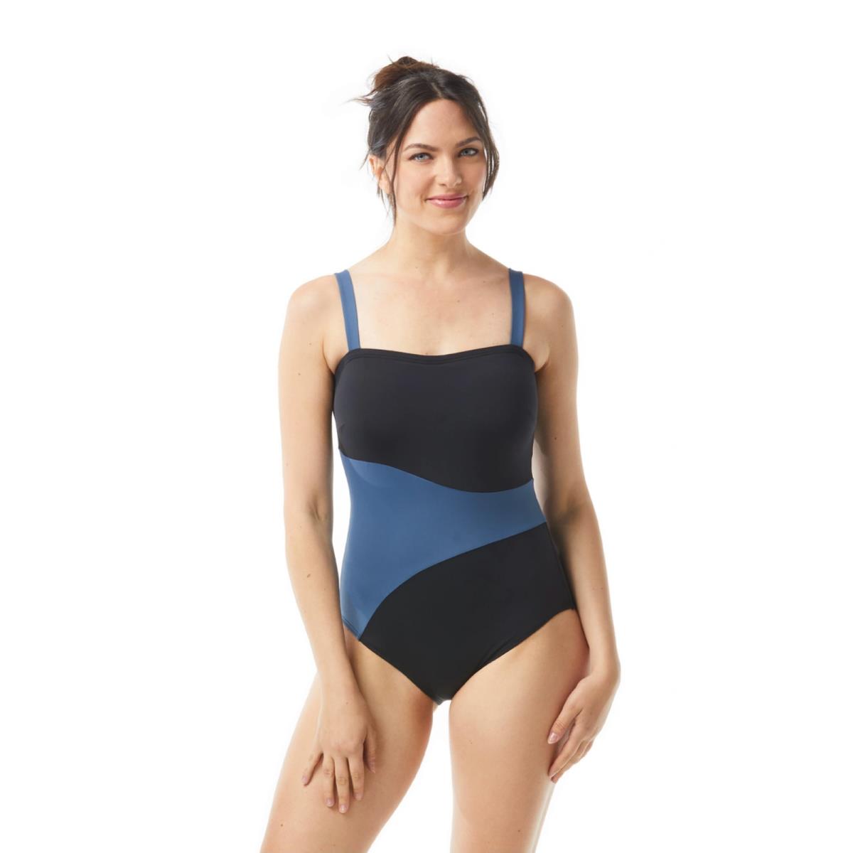 Coco Reef Curve Effect Colorblock Slimming One Piece Swimsuit L29557 Size 10/34C