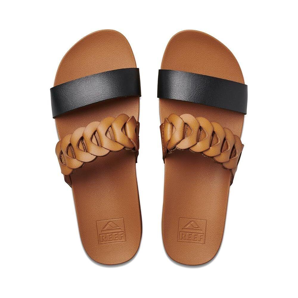 Reef Cshn Vista Hi Twist Women`s Sandals Cognac Black - 5 Medium