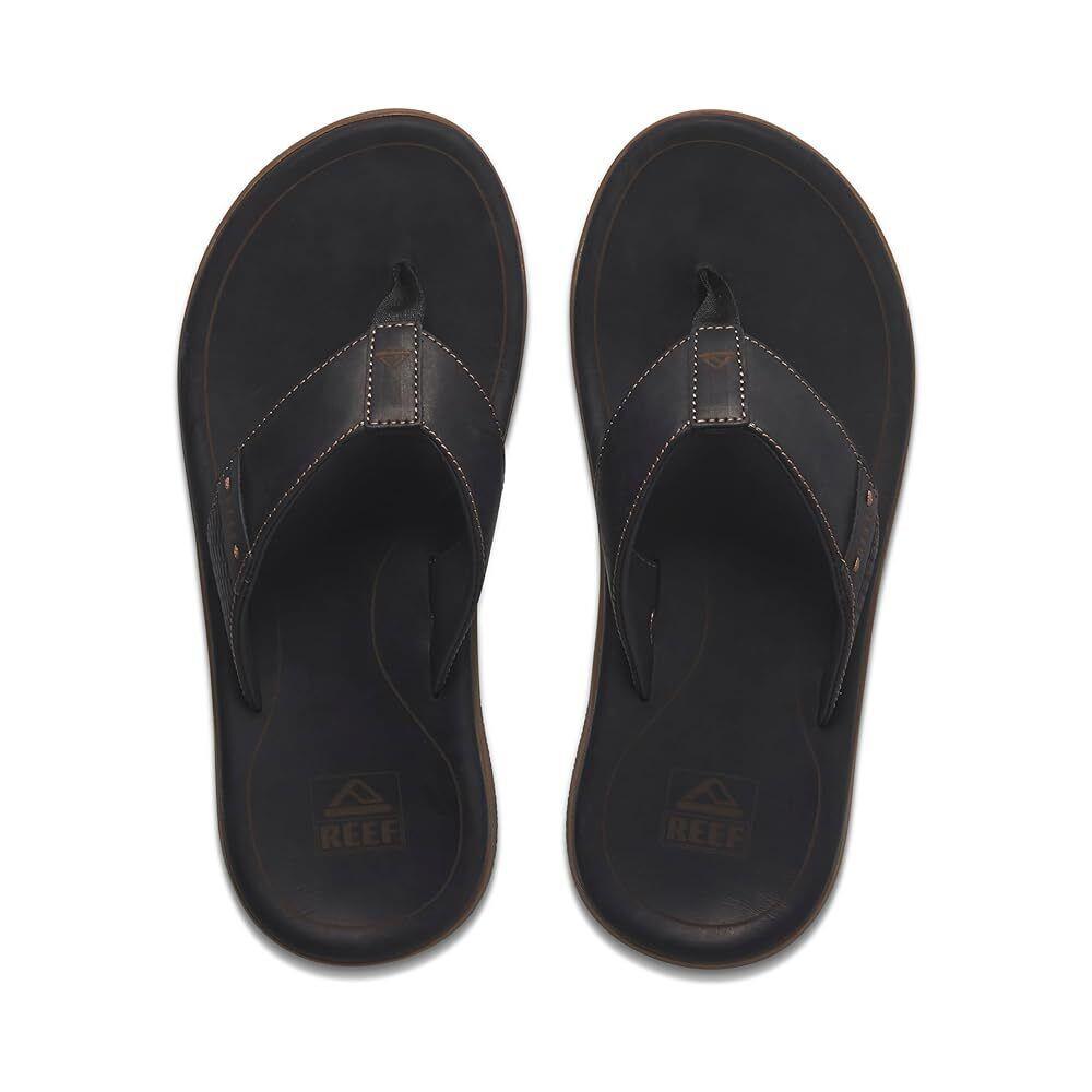 Reef Leather Santa Ana Mens Sandals Black - 10 Medium