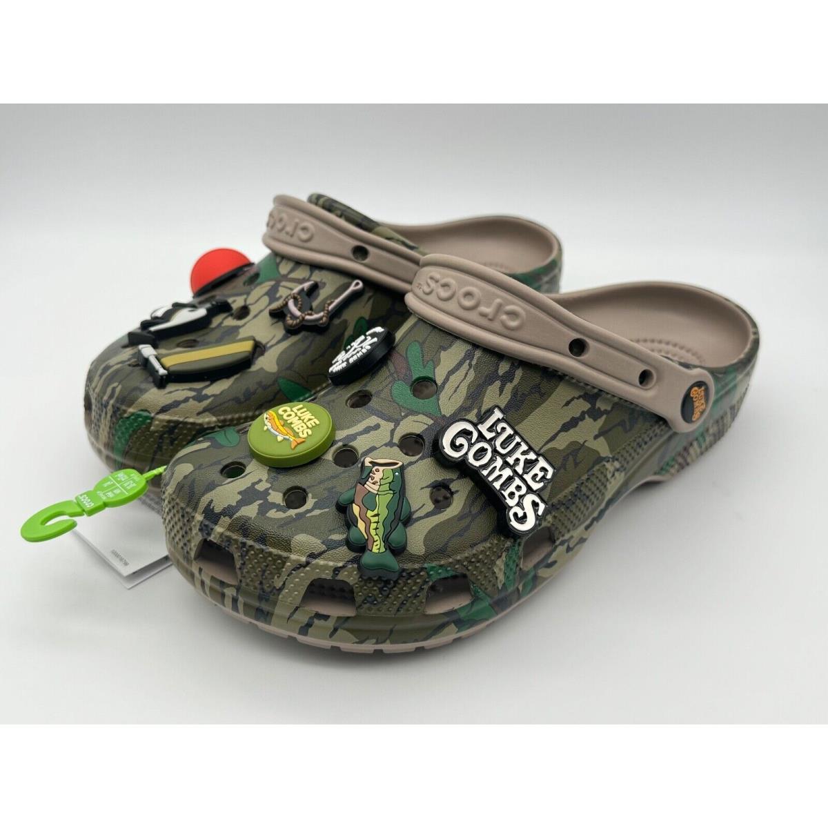 Luke Combs x Crocs Classic Clog Camo Fishing Aop Unisex Sandals Shoes M5/W7