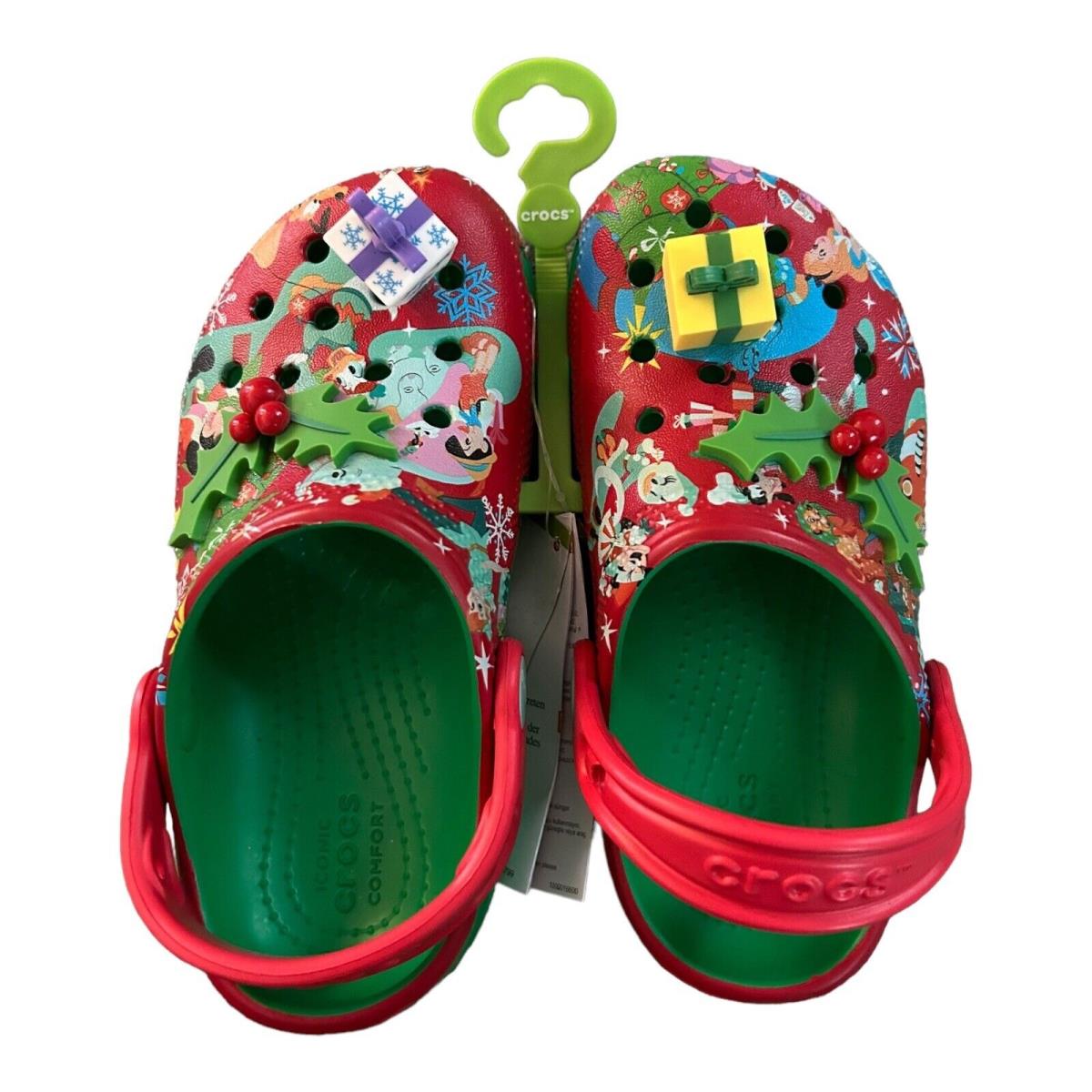 Disney Mickey Mouse Friends Crocs Christmas Holiday Clogs For Kids Size C9 - Multicolor