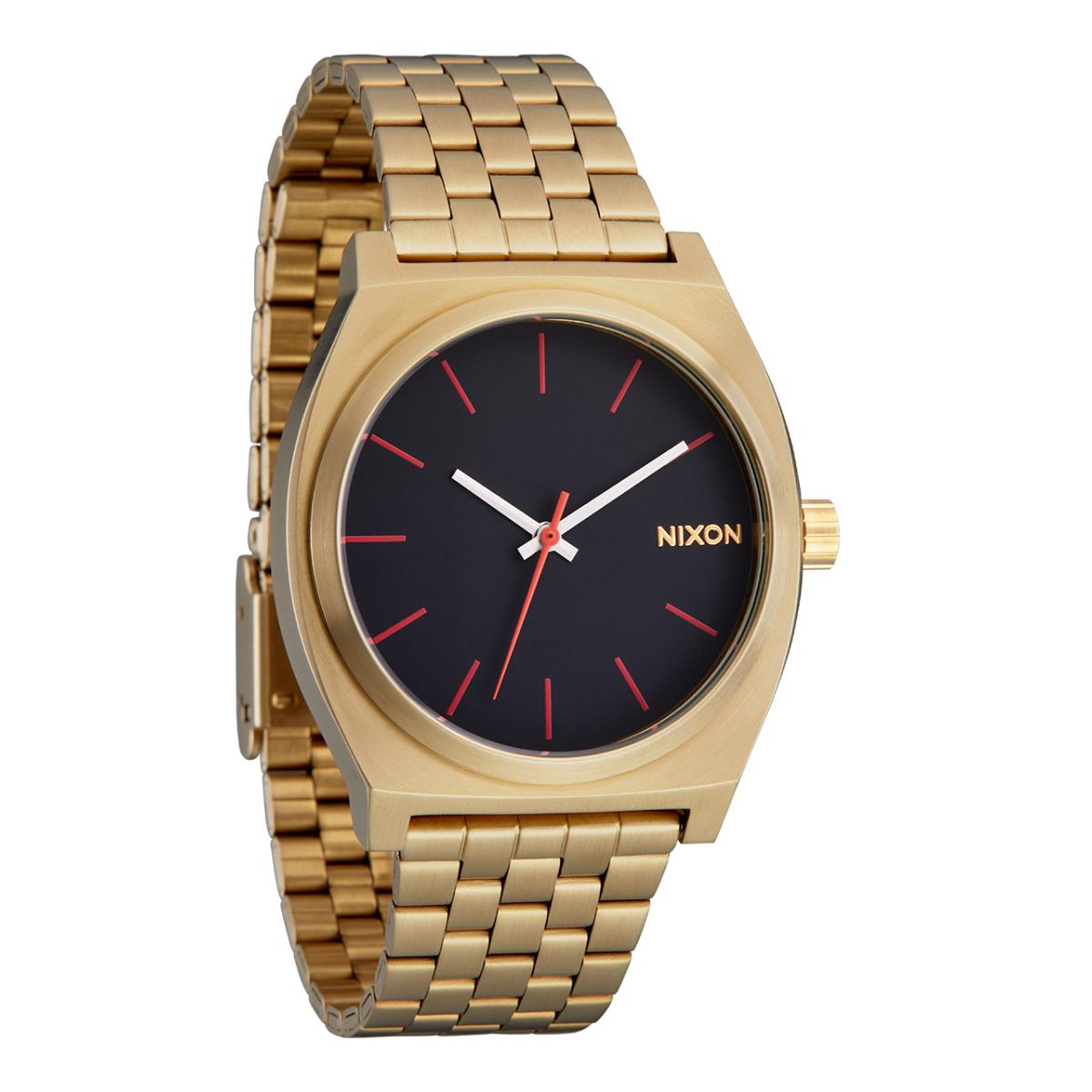 Nixon The Time Teller Watch - 5164-Yellow Gold-Black-Red