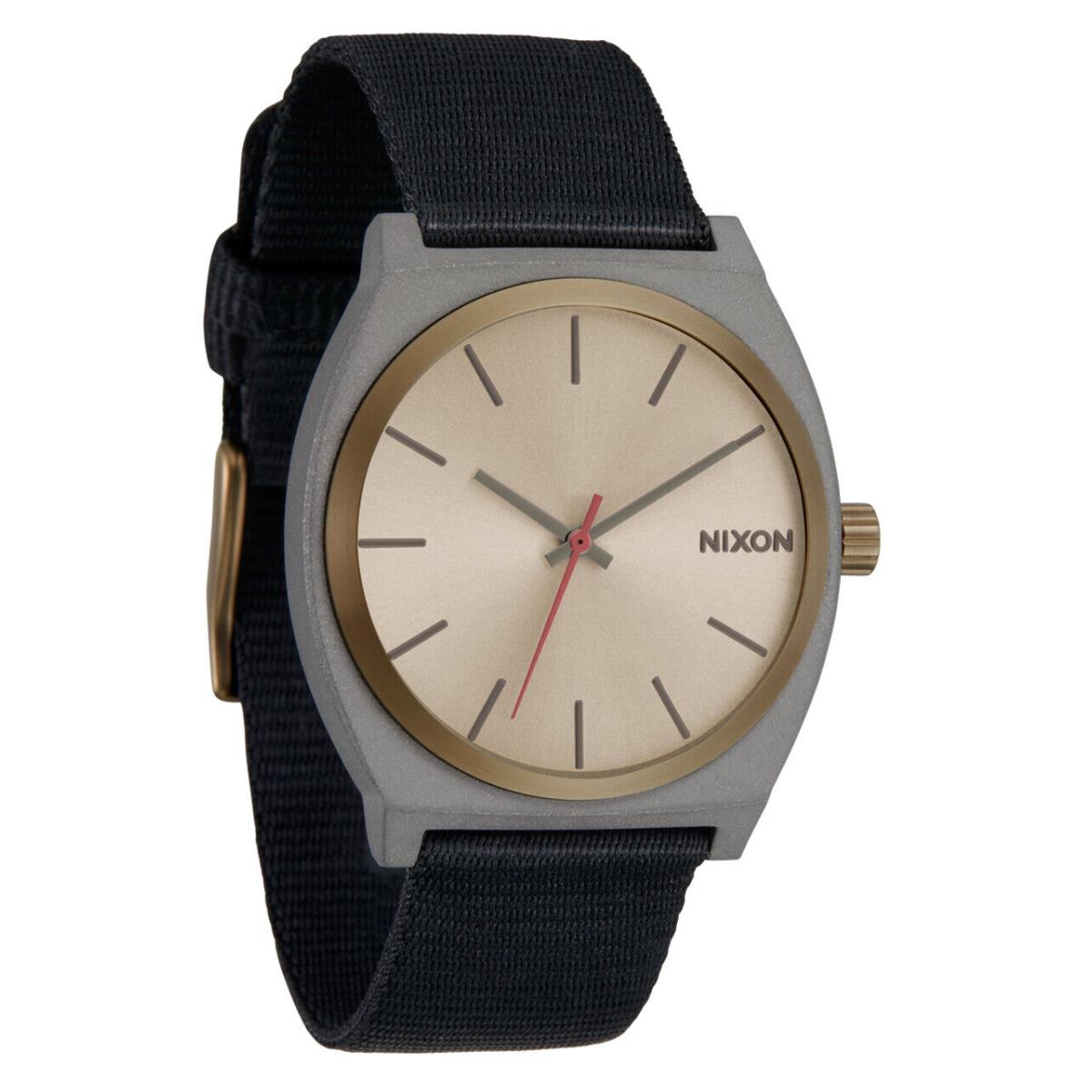 Nixon The Time Teller Nylon Watch 5239-Dark Gray-pumice-black