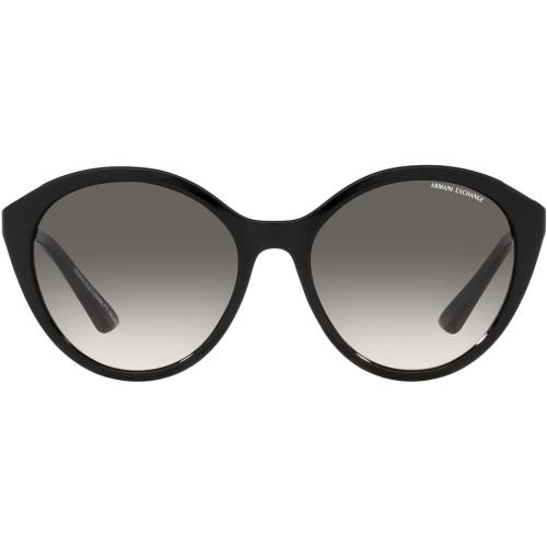 A X Armani Exchange Women`s Ax4134s Cat Eye Sunglasses Shiny Black/Gradient Grey