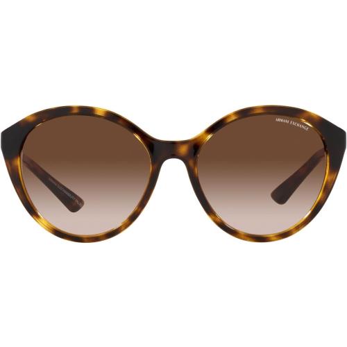 A X Armani Exchange Women`s Ax4134s Cat Eye Sunglasses Shiny Havana/Gradient Brown