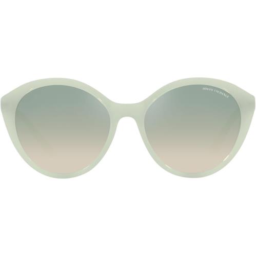 A X Armani Exchange Women`s Ax4134s Cat Eye Sunglasses Shiny Opaline Azure/Gradient Green Mirrored Silver