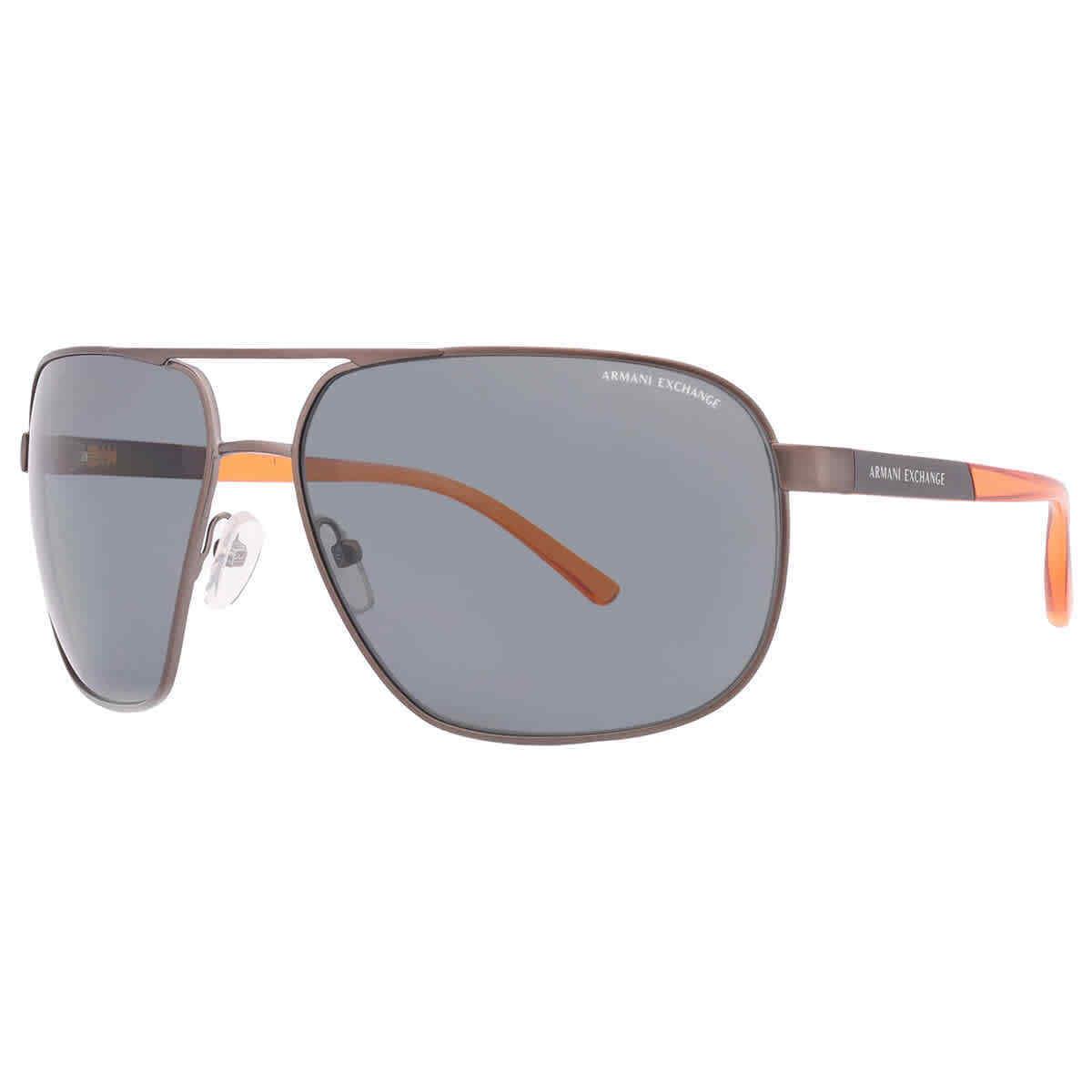 Armani Exchange Polarized Grey Navigator Men`s Sunglasses AX2040S 600387 64
