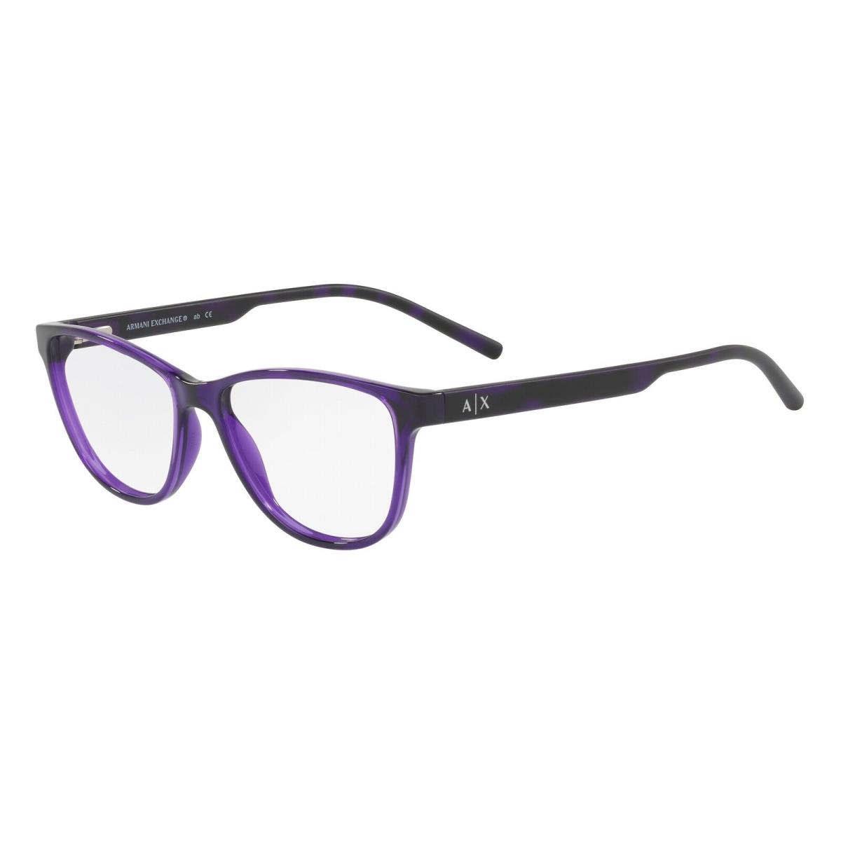 Armani Exchange AX3047 8236 Shiny Violet Demo Lens 53 mm Women`s Eyeglasses