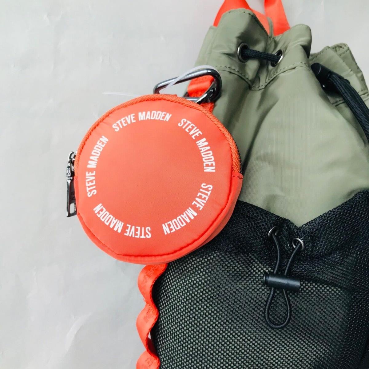 Steve Madden Olive Green / Orange Multi Bcassy Nylon Backpack Sling Bag