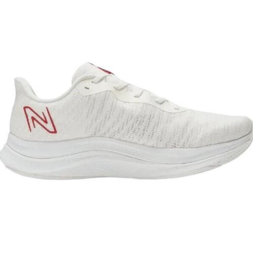 New Balance 13 2E EE Fuelcell Propel V4 White Sea Salt Red Running Shoe - White / Red