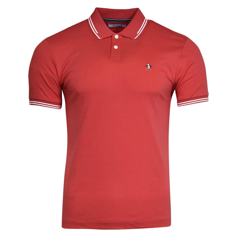 Original Penguin Men`s Polo Shirt Short Sleeve Cotton Racing Red