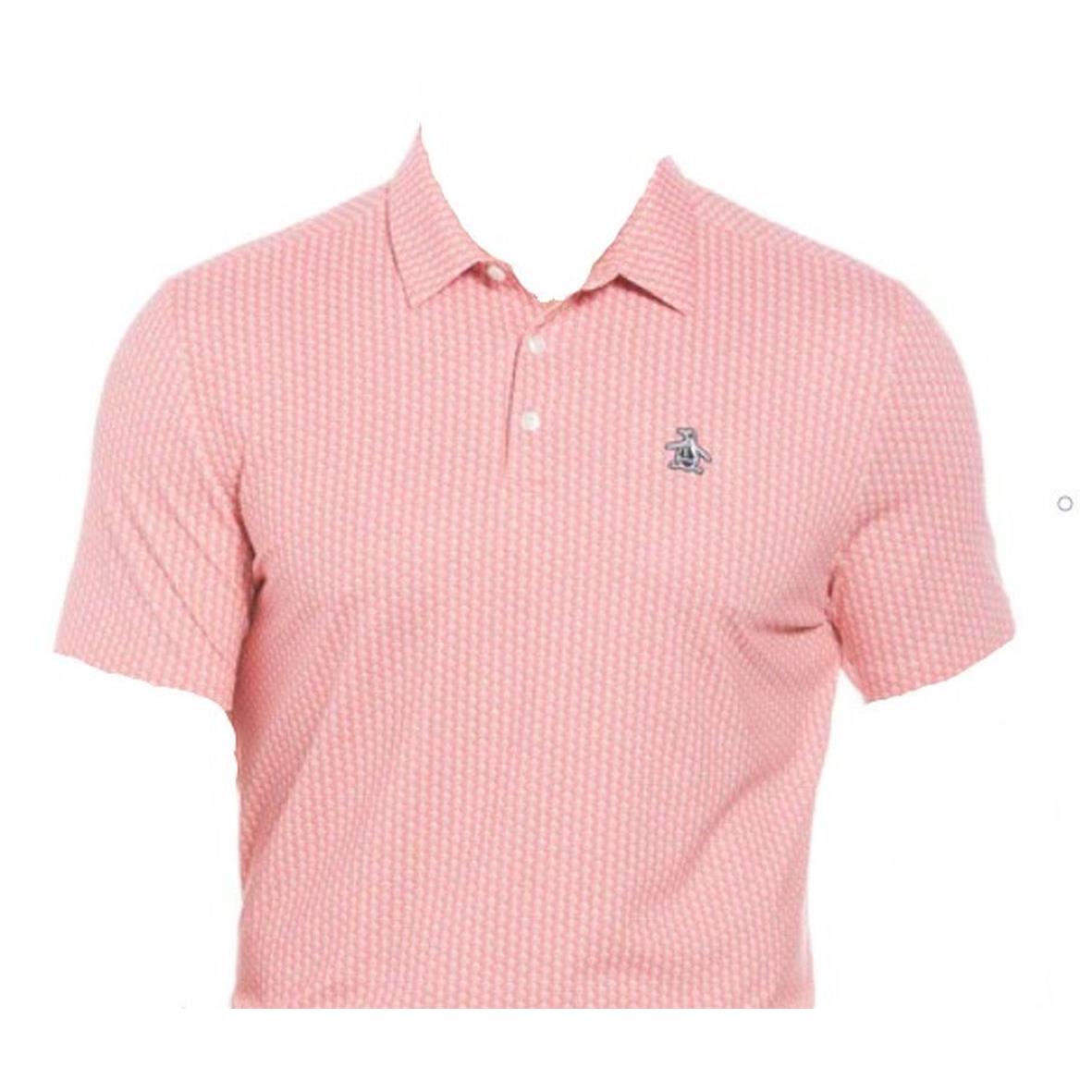 Original Penguin Polo Shirt All-over Pete Print Strawberry Pink Large