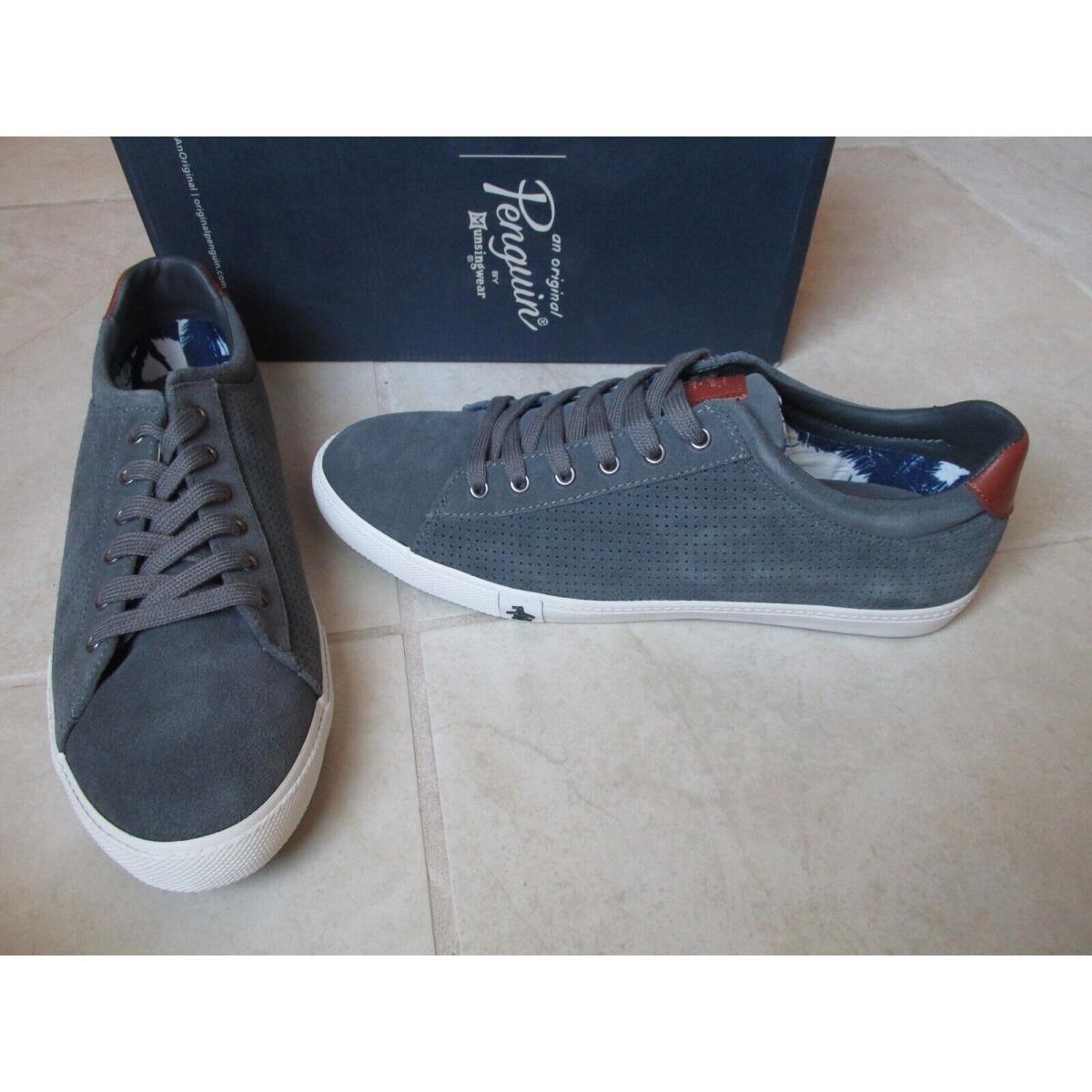 Original Penguin Dan Lace Up Sneakers Mens 13 Perforated Steel Grey