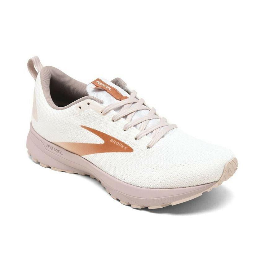 Brooks Womens Revel 4 White/hushed Violet/copper Running Shoes Size 11 US