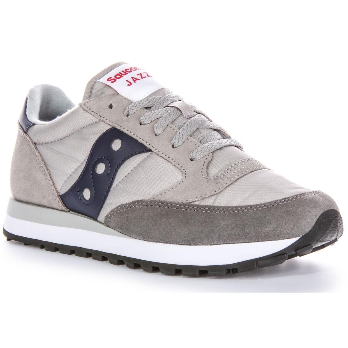 Saucony Jazz Nylon Suede 80s Retro Mens Sneaker in Grey Blue US 6 - 13