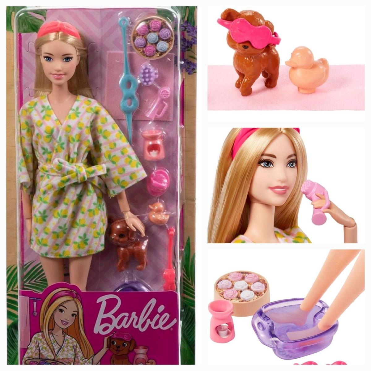 Barbie Spa Doll Straight Hair Beauty Clothing Accessories Pet Puppy Play Toy