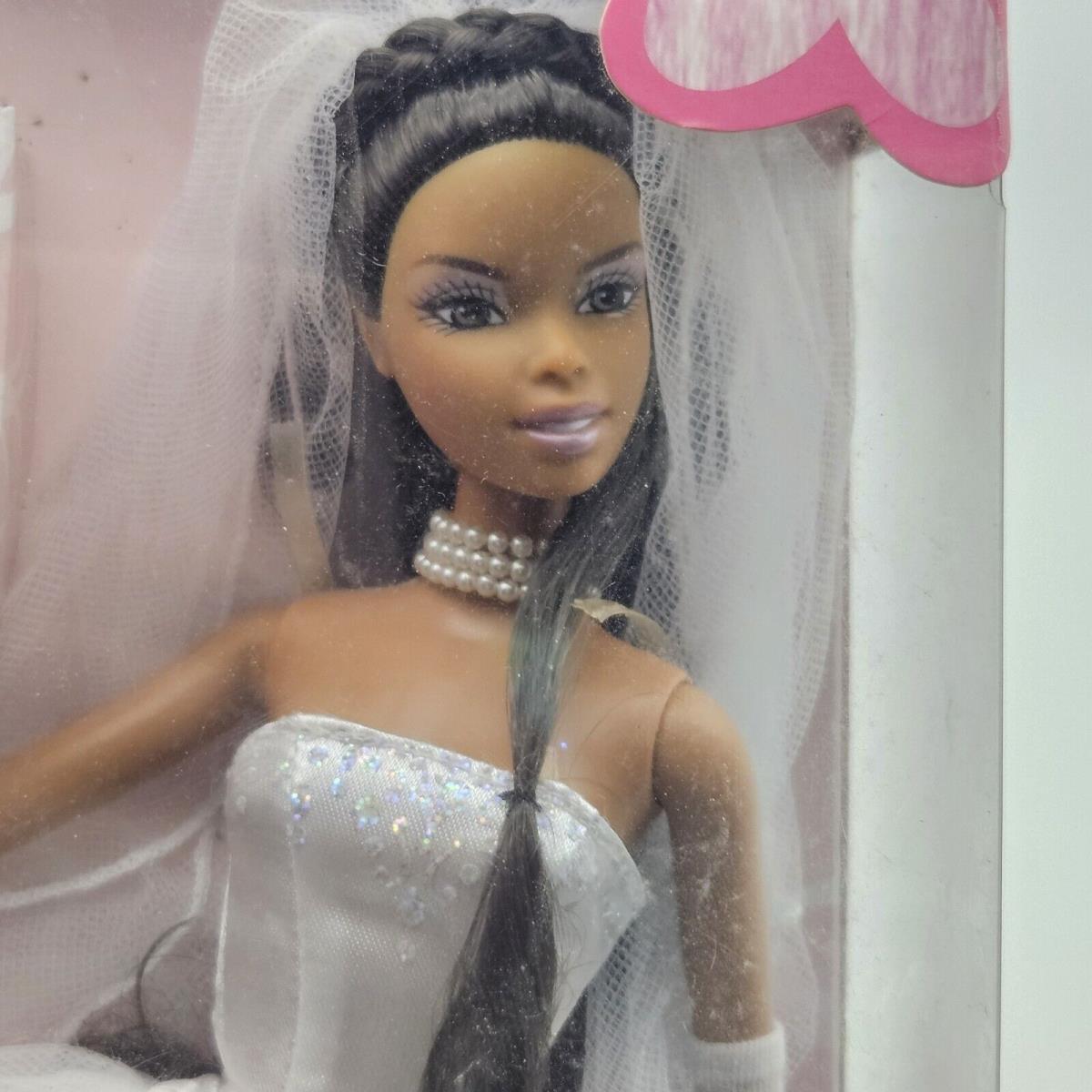 Mattel 2004 Beautiful Bride Barbie Doll African American Nrfb