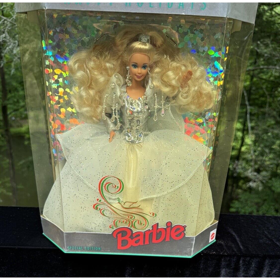 1992 Barbie Doll Happy Holidays Mattel Special Edition Crystal and Silver Mint