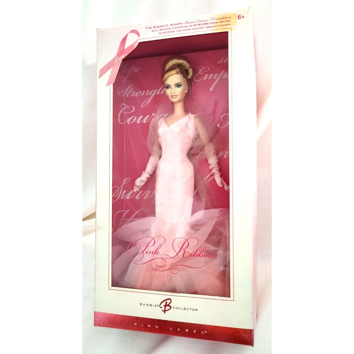 Pink Ribbon Barbie Doll 2006 Pink Label