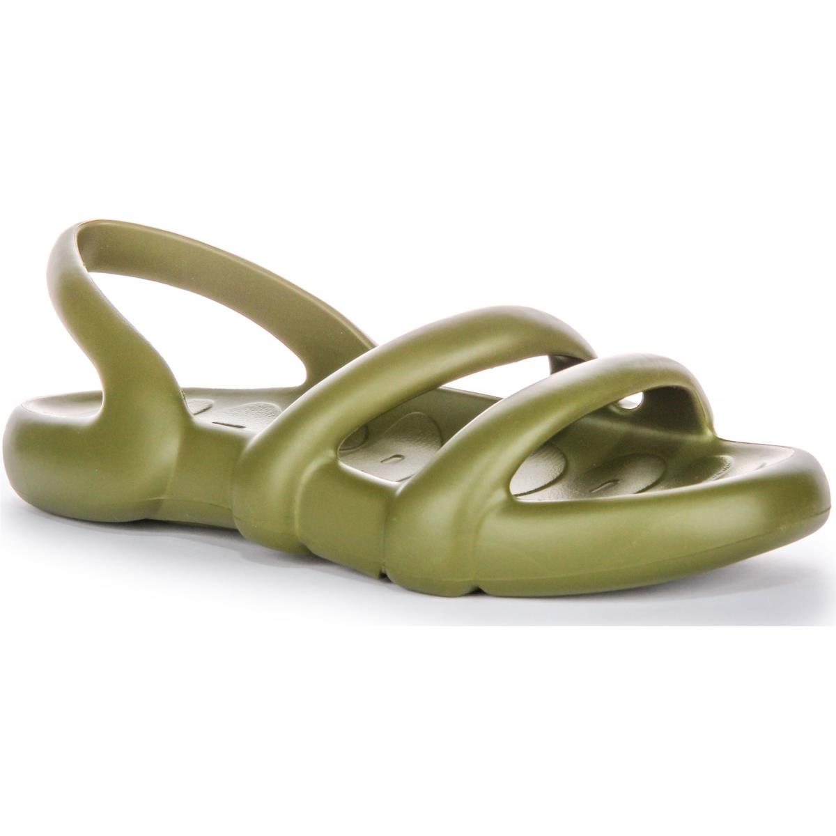 Camper Kobarah Flat Eco Endless Flux Rubber Womens Sandals Olivegreen US 5 - 11