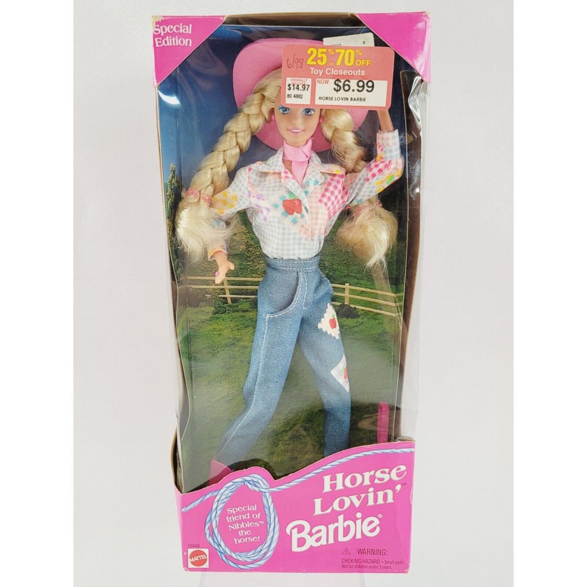 Horse Lovin Barbie Doll 1996 Special Edition Mattel 15648 Nrfb