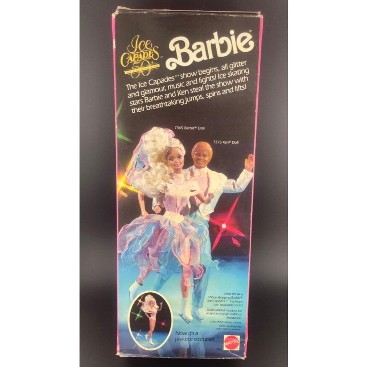 Vintage 1989 Ice Capades Barbie Doll Mattel 7365 Box Figure Skate