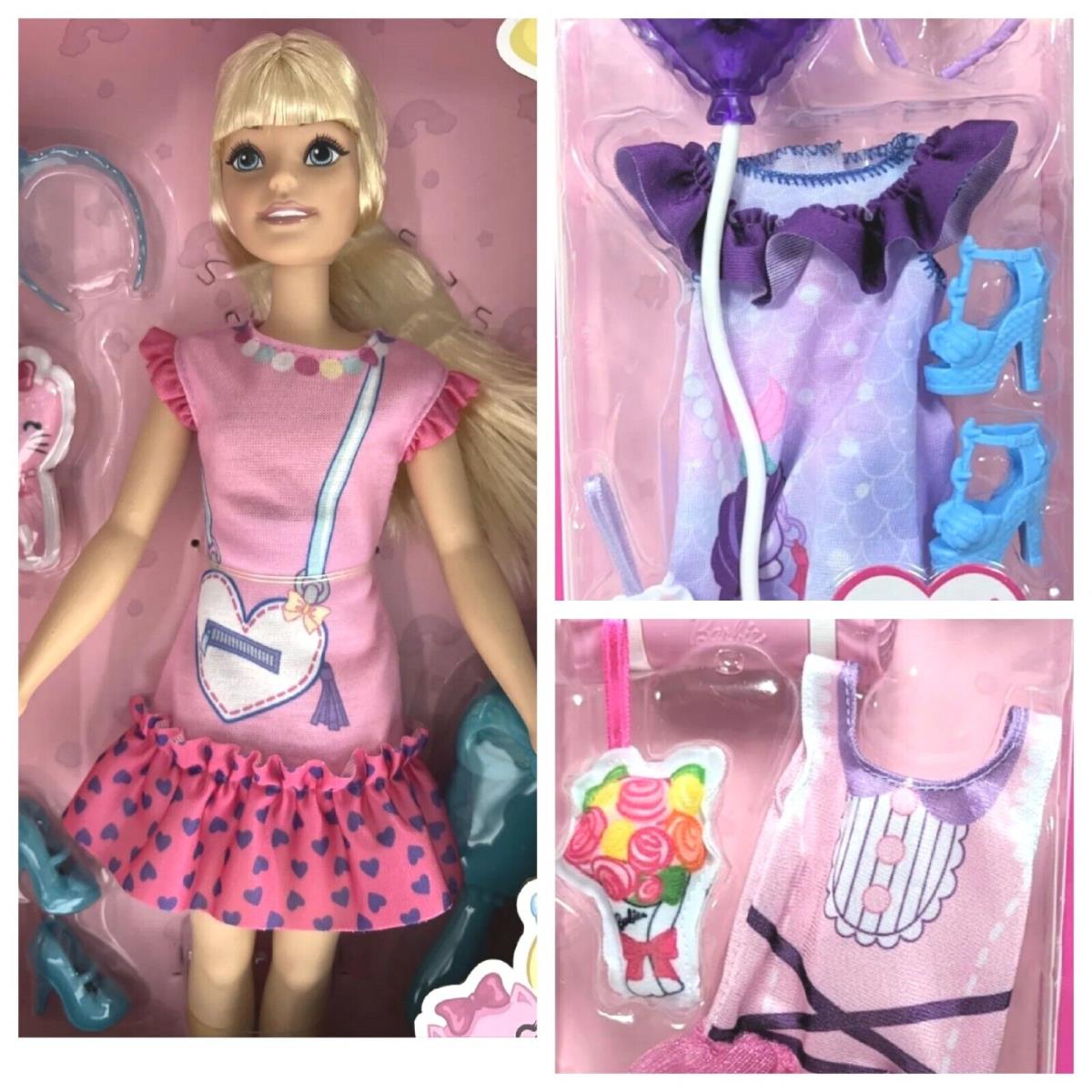 Barbie My First Barbie + 2 Outfits Preschool Doll Malibu 13.5 Soft Posable