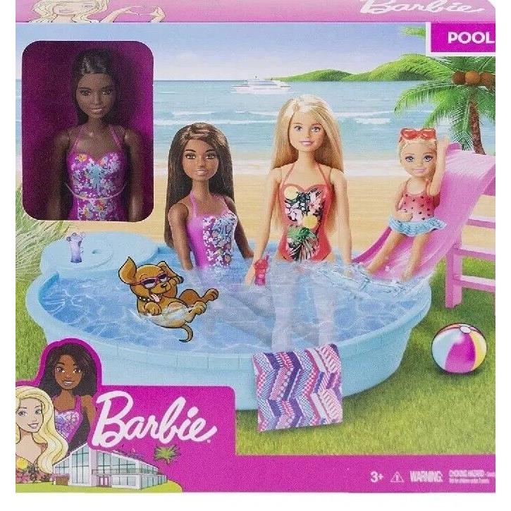 Barbie Blitz Ice Cream Shop Pool African American Set Chelsea Puppy Playdoh